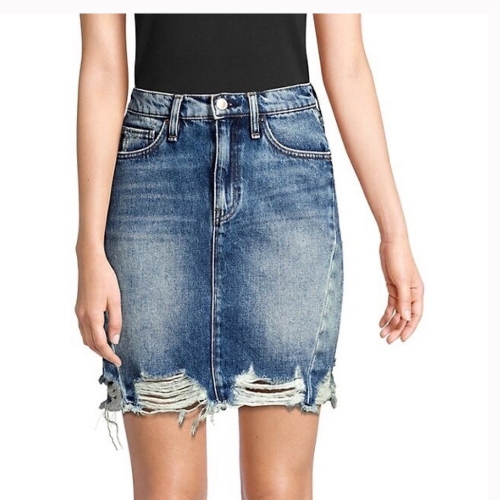Hudson Lulu Women's Frayed denim Pencil Skirt